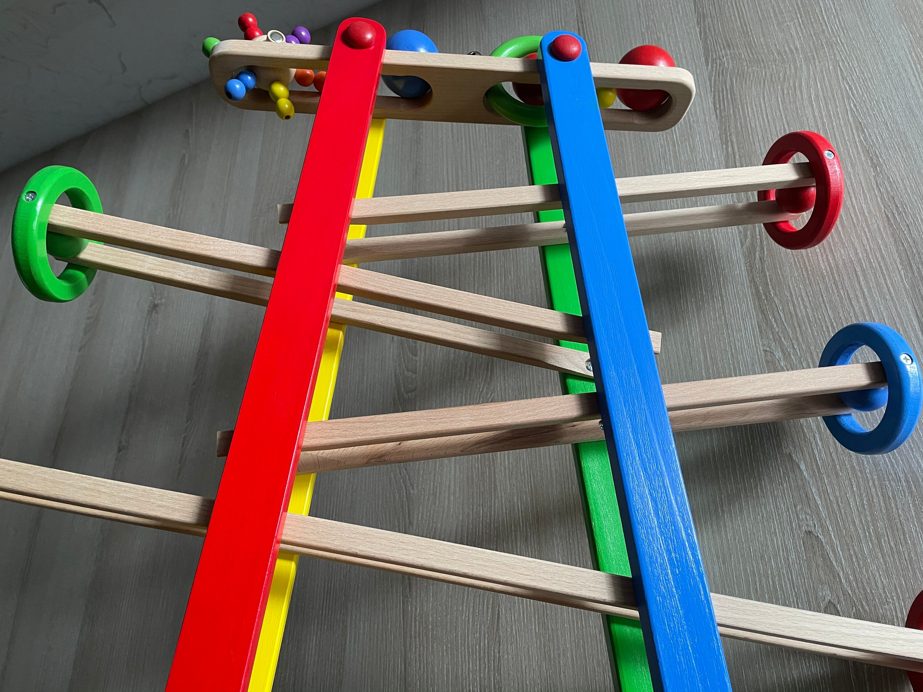 Wooden slider for toddlers Wooden toys Ball slider Rattle Etsy