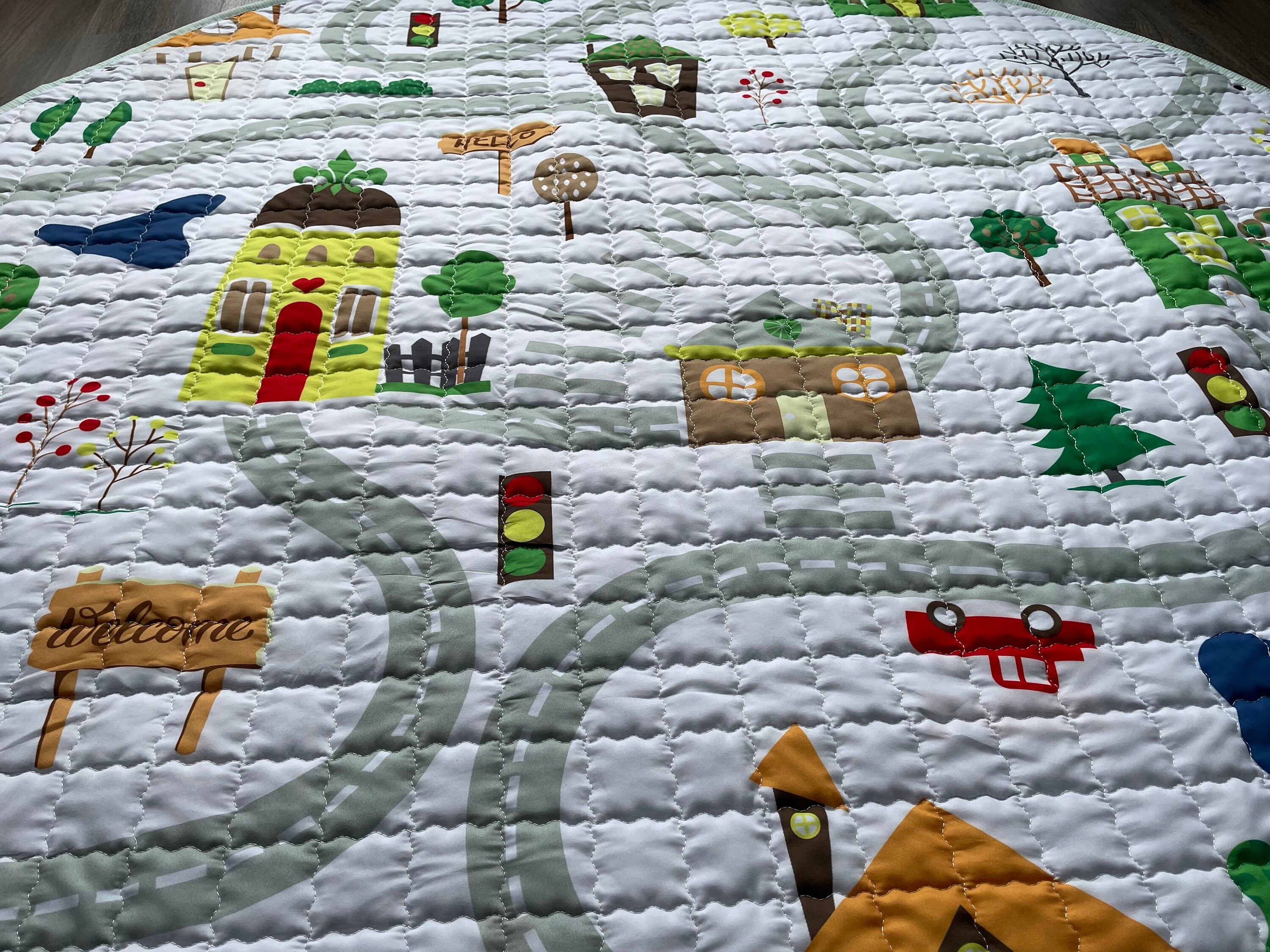 FABRIC Road Play Mat Quilted Road play mat City play mat Etsy