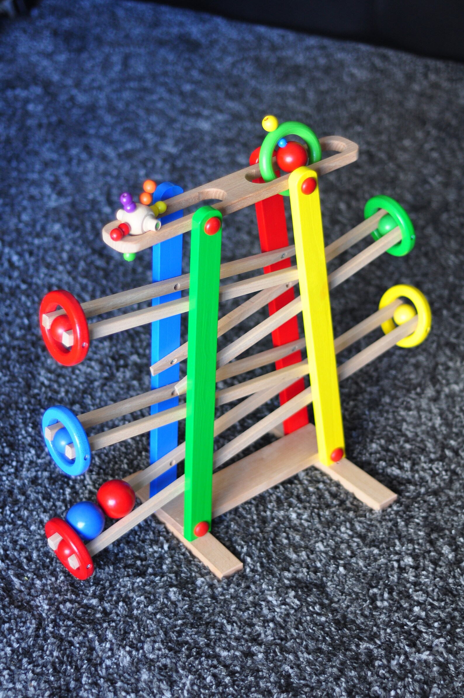 Wooden slider for toddlers Wooden toys Ball slider Rattle Etsy