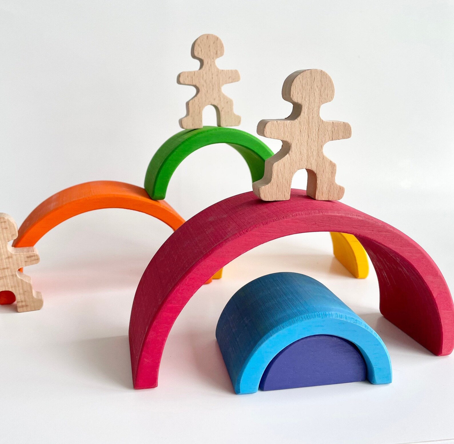 Apilador arco iris de madera juguete arco iris apilado arco | Etsy