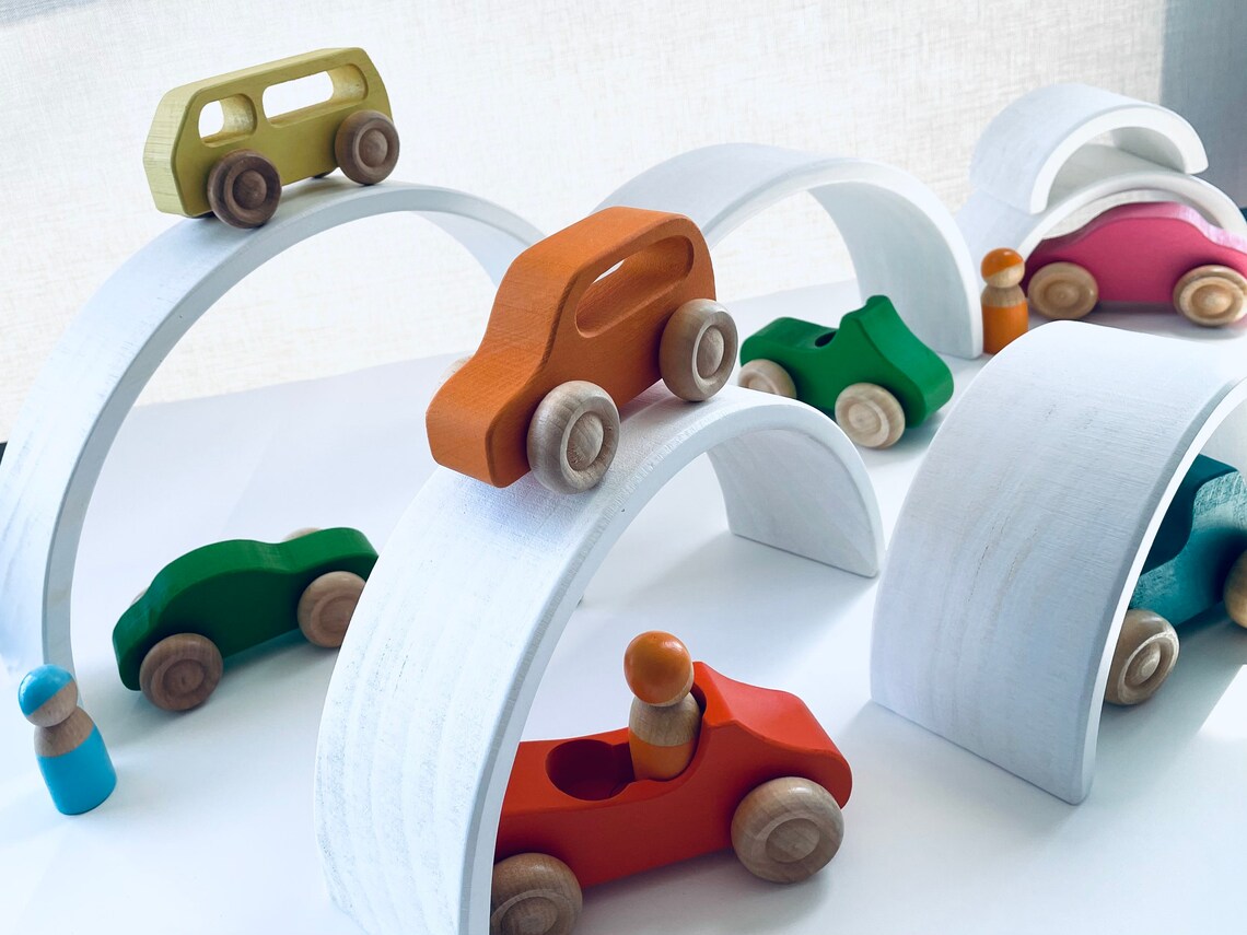 12 pc gran arco iris de madera monocromo juguetes Montessori | Etsy