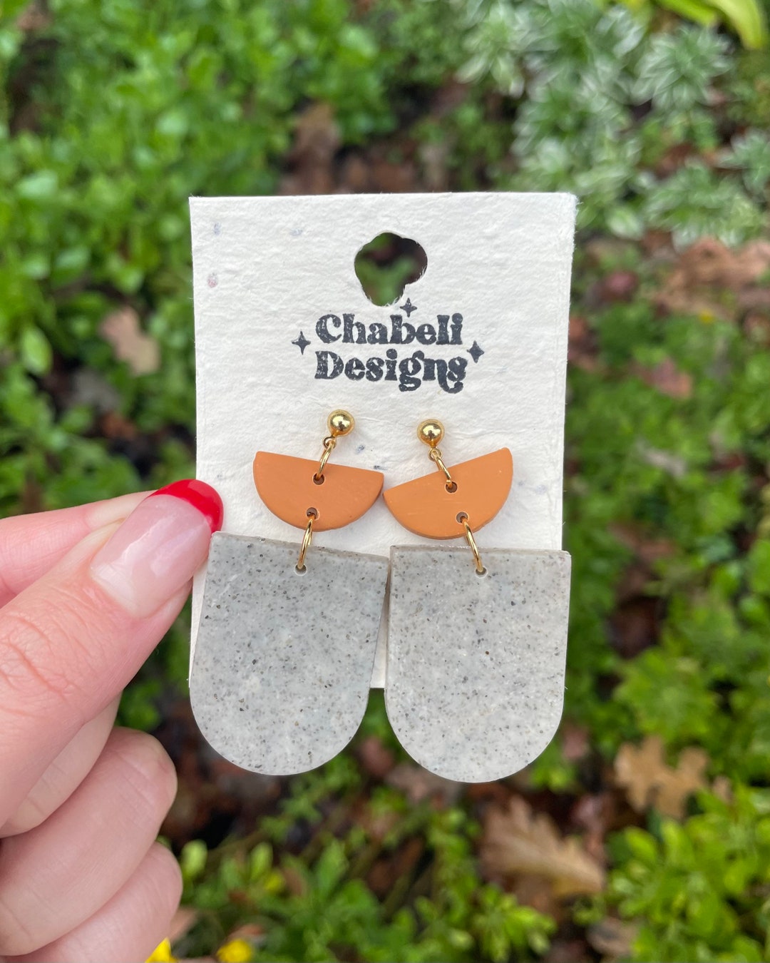 Burnt Orange Earrings Granola Girl Earrings Colorful Clay Etsy