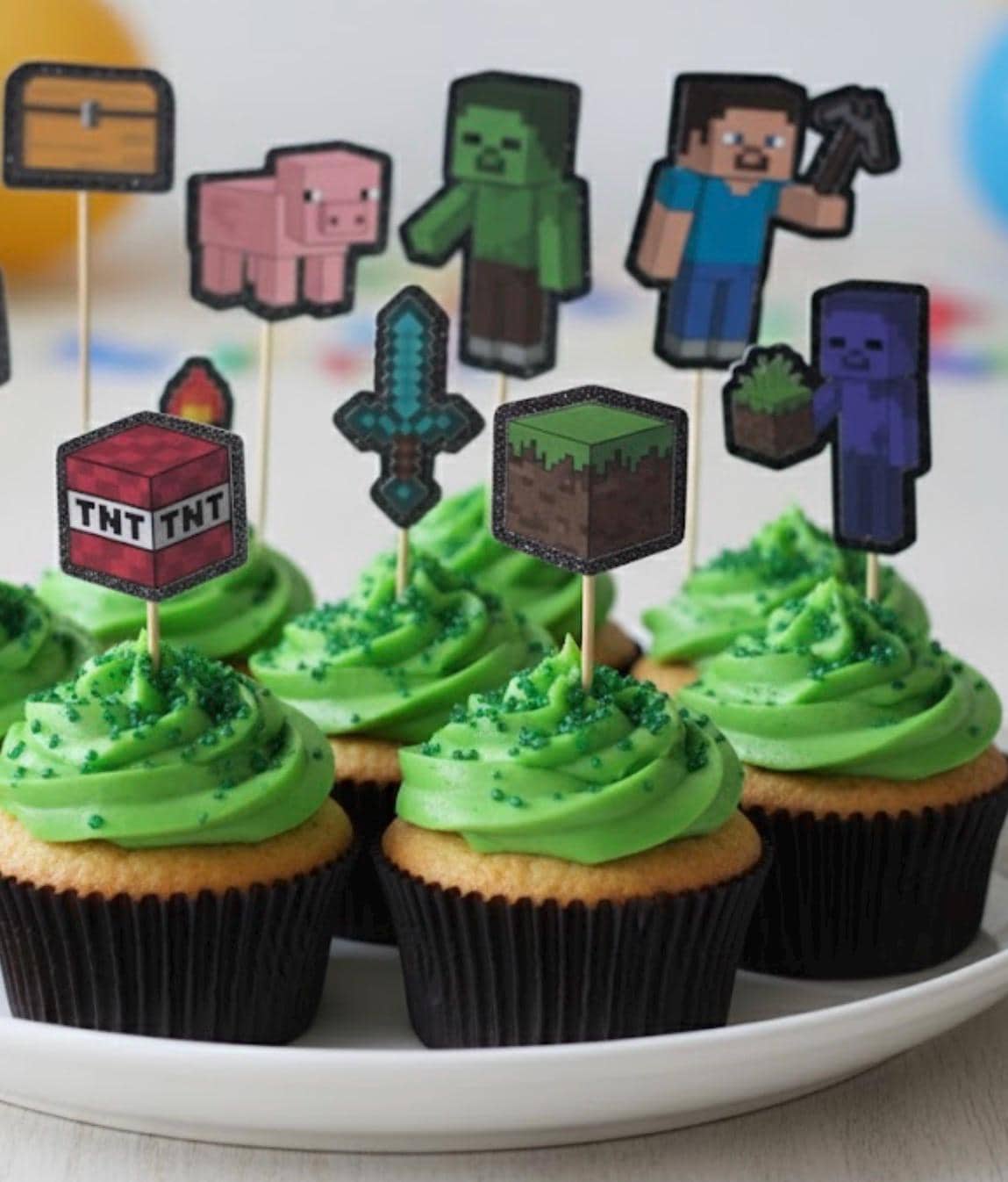 Minecraft Creeper Cake Topper