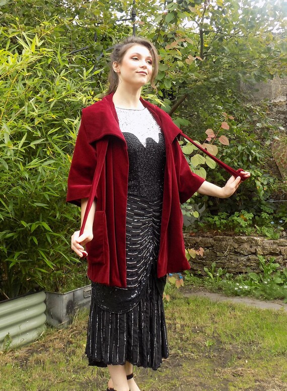 True vintage 1950s RED VELVET jacket yummy!!