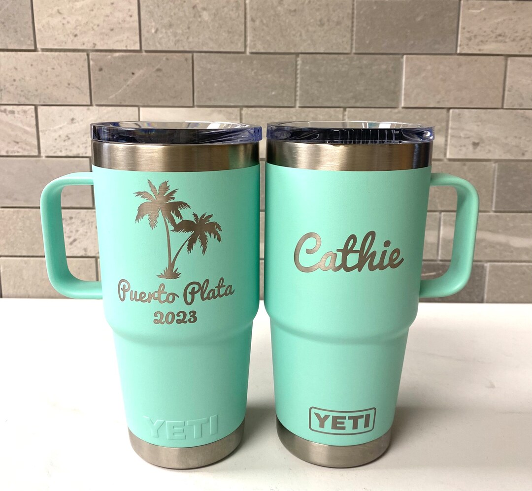 Yeti Travel Mug Mug With Handle Yeti Vacation Tumbler Etsy