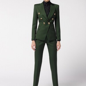 Hunter green womens suit Clearance