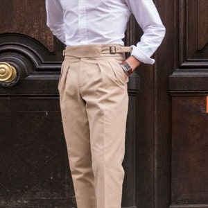 Customize Men Dress Pants Slim Fit Gurkha Trouser Cotton High - Etsy