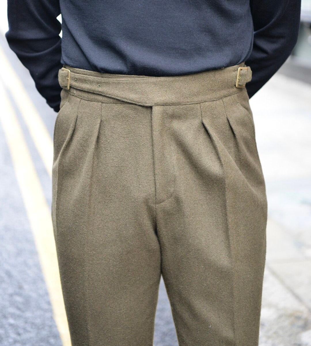 感謝の声続々! STUD BUTTON GURKHA TROUSERS/ OLIVE スラックス