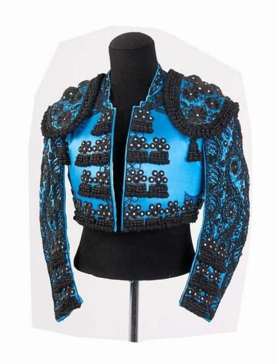 Men's Designer Custom Made Blue Black Heavy Embroidery Cosplay Theater Blazer Matador