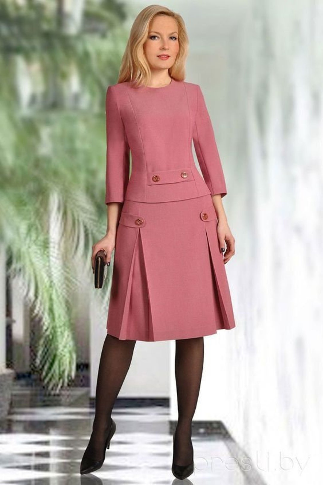 Women Custom Hand Made Tailored Pink Skirt Dress Office - Etsy