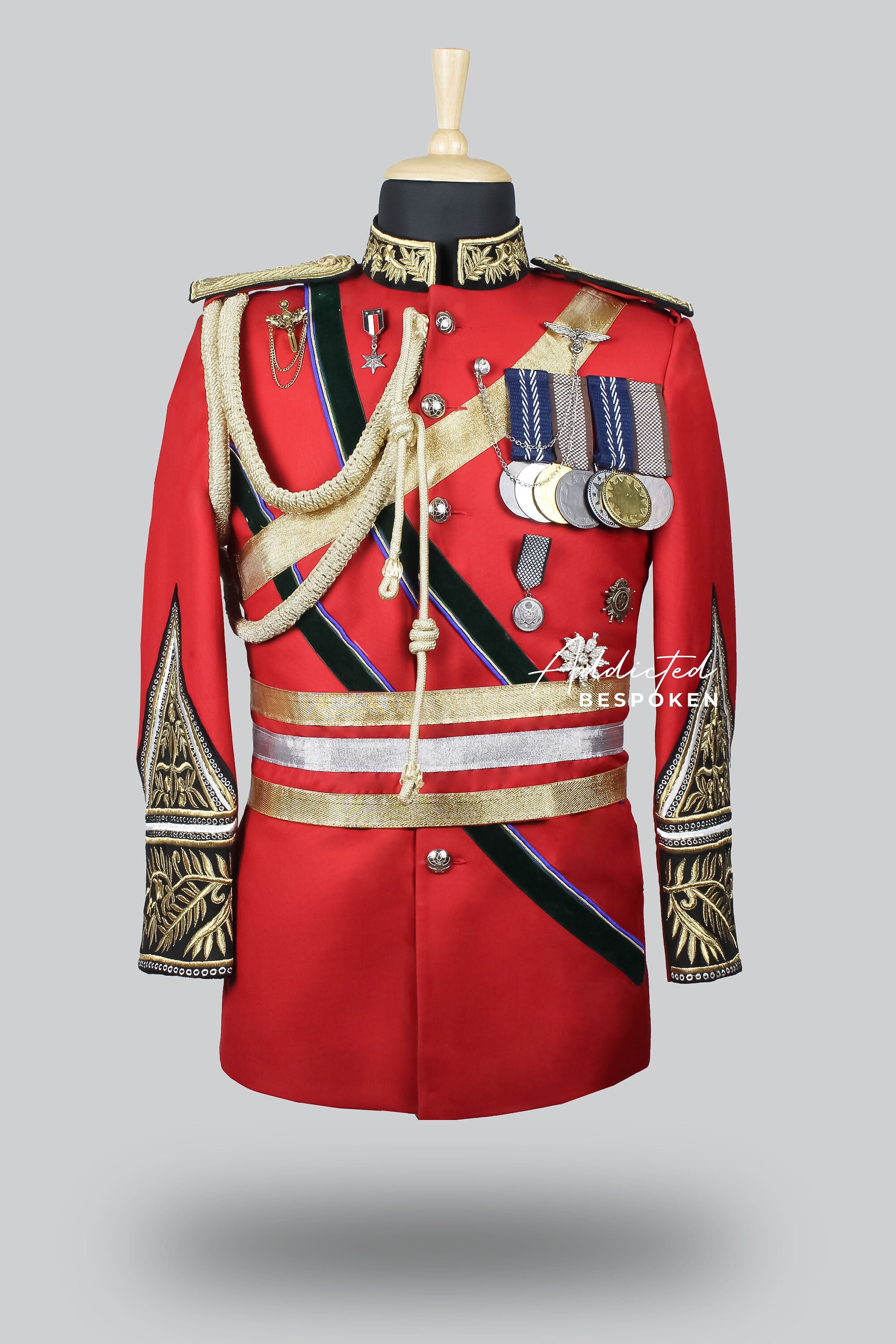 Men Royal Military Red Blazer Single Breasted Stand Collar - Etsy Australia