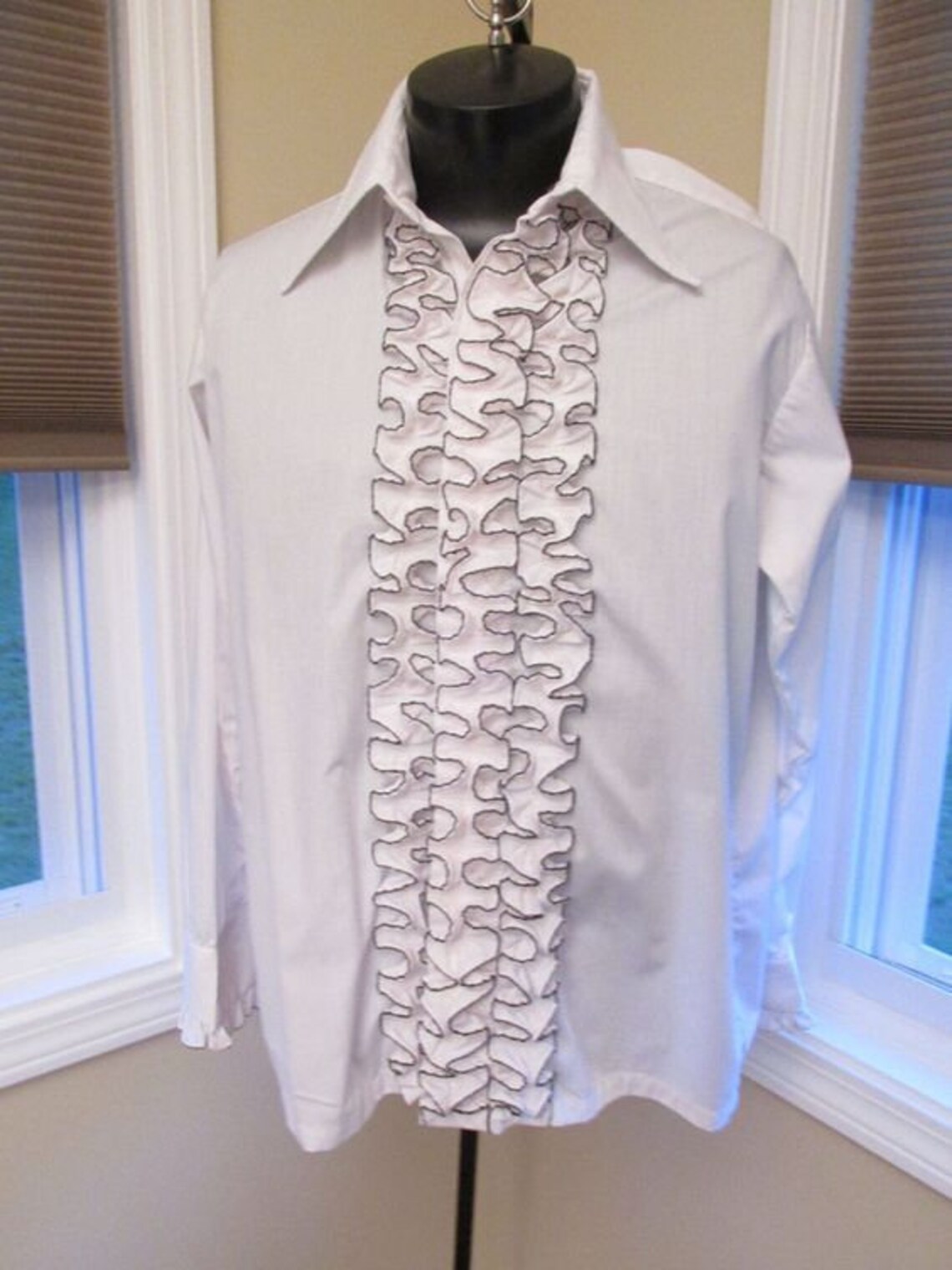 Men White Ruffle Tuxedo Cotton/Linen Shirt Empire Classic Tux Etsy