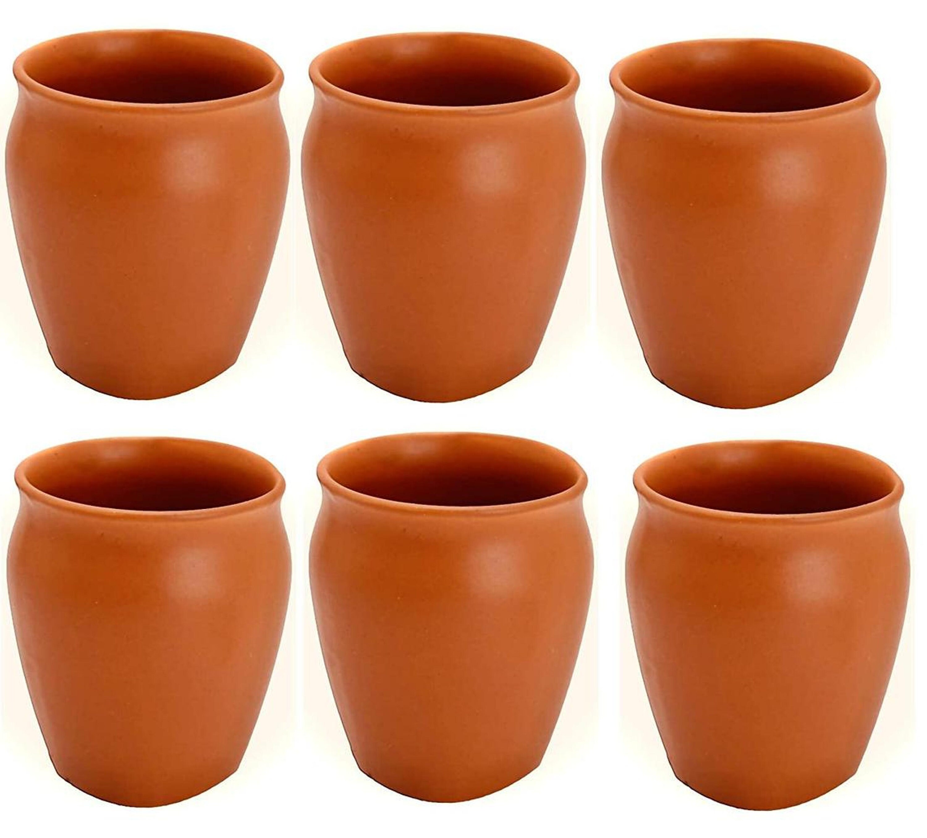 Red clay reusable dessert glasses terracotta mitti clay Etsy