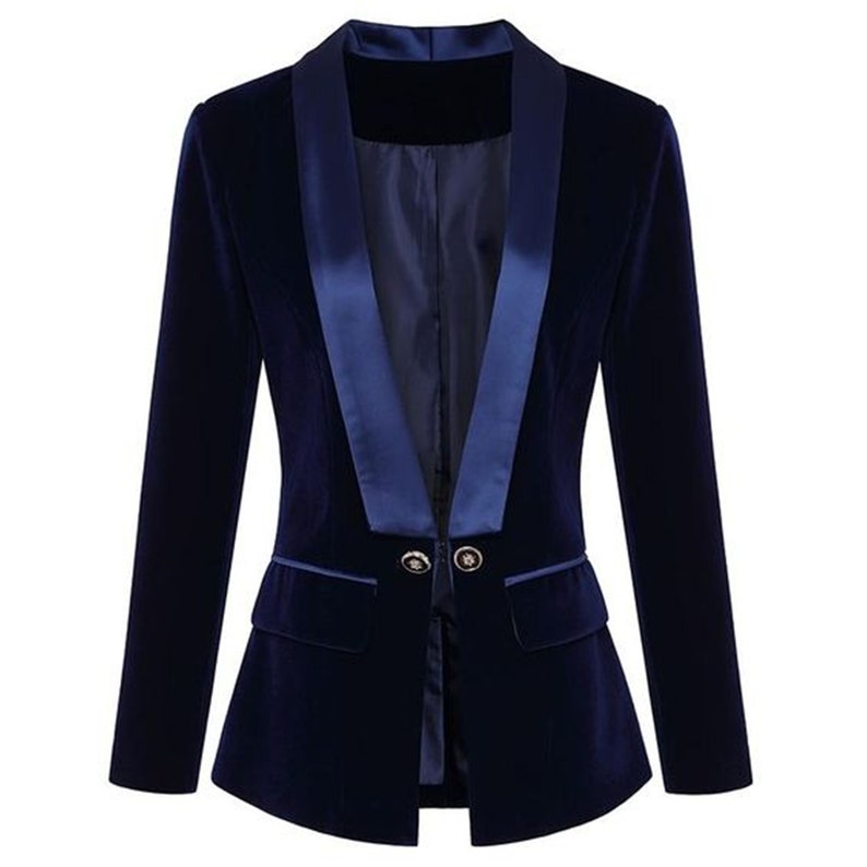 Women Blue Velvet Designer Slim Fit Custom Made Tuxedo Jacket Etsy