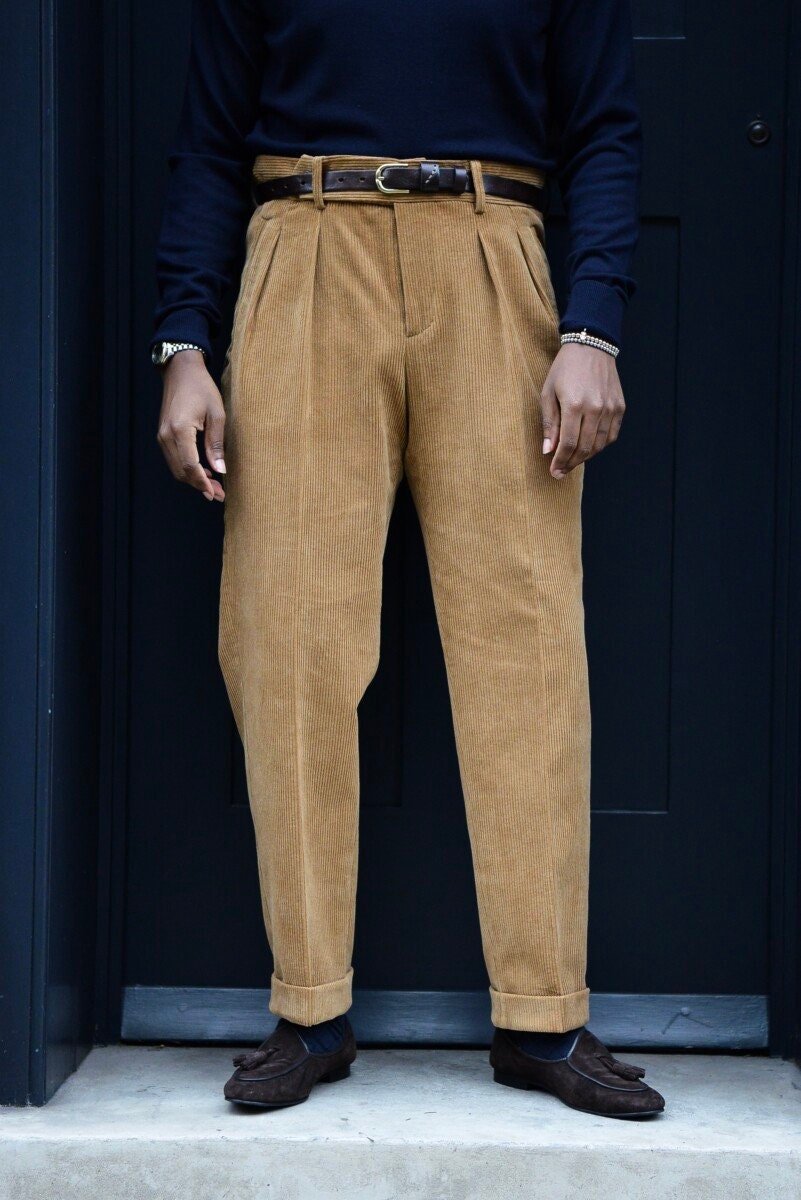 Men Corduroy Pants Bespoke Designer Trouser Boy Full Pant Etsy