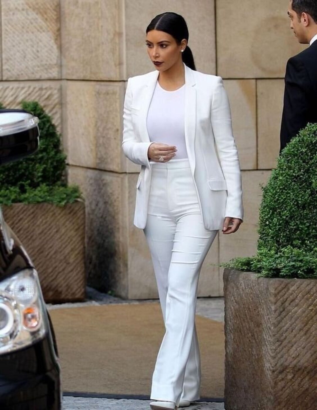 Women Two Piece White Cotton Suit Custom Made Notch Lapel - Etsy Singapore
