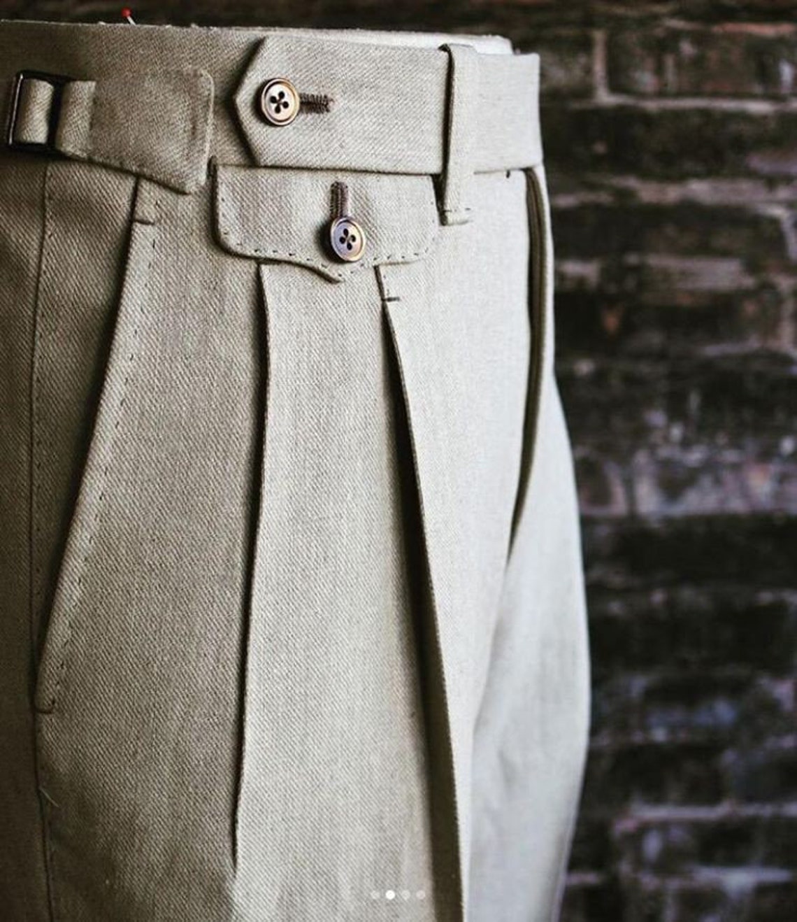 Men Beige Cotton Bespoke Gurkha Pant High Waist Regular Fit - Etsy