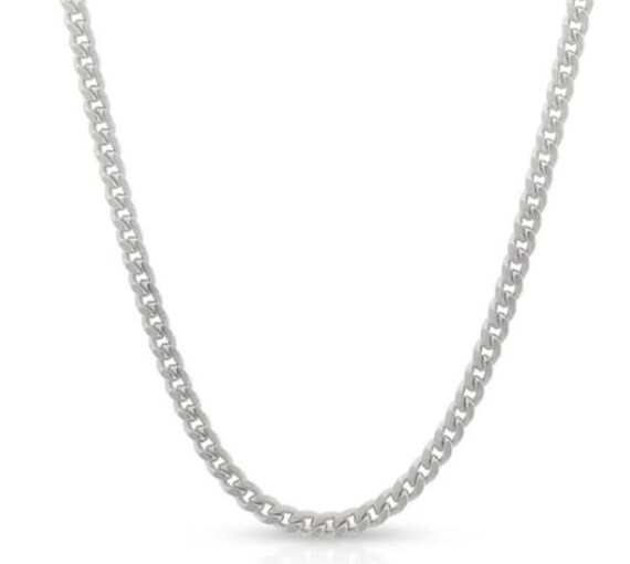 2mm 925 Sterling Silver Cuban Link Chain Size 1630 Men women