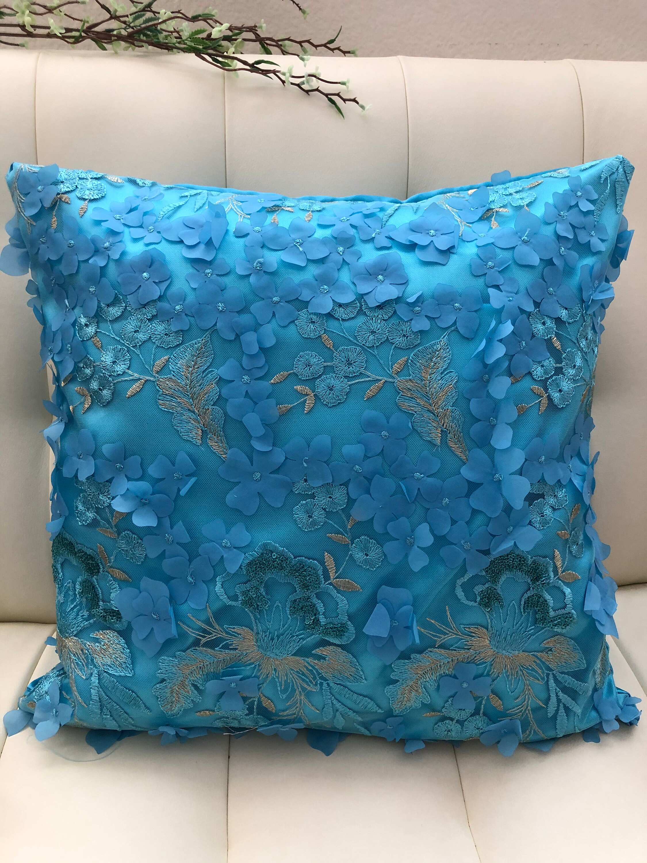 3D handmade flower throw pillow cover decorative pillows Etsy