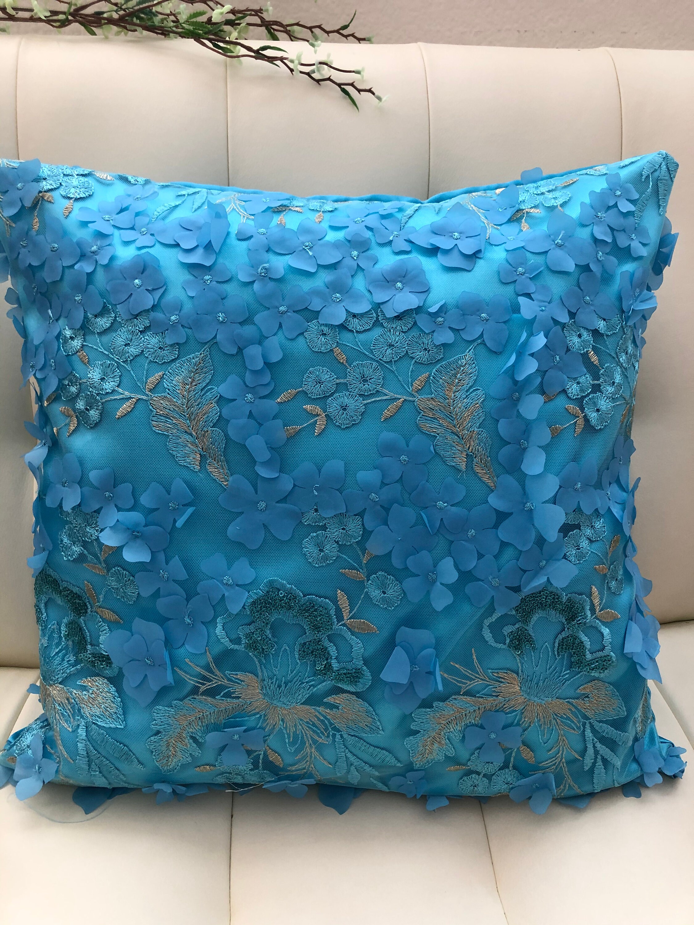 3D handmade flower throw pillow cover decorative pillows Etsy