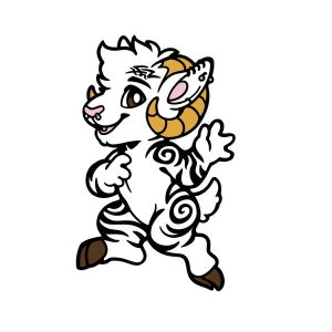 B-GRADE - Fursona Pin #175 - Moo Lawgoat - Sheep Goat Hard Enamel Pin