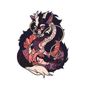 Fursona Pin #1209 - Dragon (Fading Purple) Enamel Pin