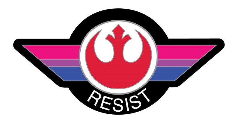 RESIST Bisexual Pride Flag Rebellion Enamel Pin