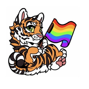 Pride Pins - Tiger Hard Enamel Pin - LGBTQ+ (Several Flags)