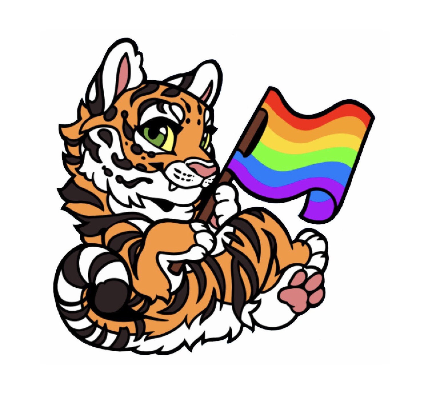 Pride Pins Tiger Hard Enamel Pin LGBTQ several Flags 