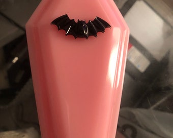 Pink Coffin Jewelry Box with Black Bat
