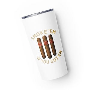 Cigar Lover’s Stainless Steel Tumbler – 20oz Double-Walled Insulated Travel Cup