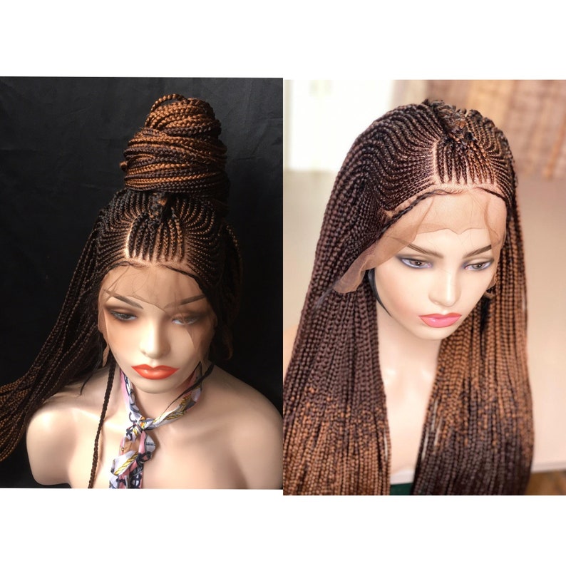 Knotless braid wig 13x4 lace frontal wig bleached knots wig Etsy