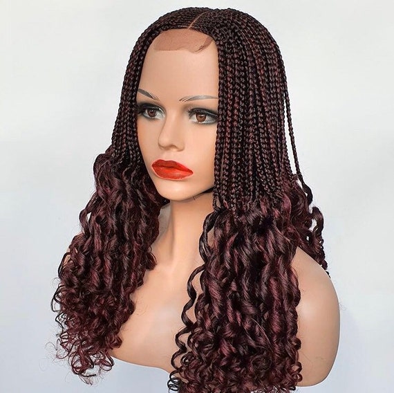 Cornrow Braided wigs for black women/ curly Braided wig/Box Etsy