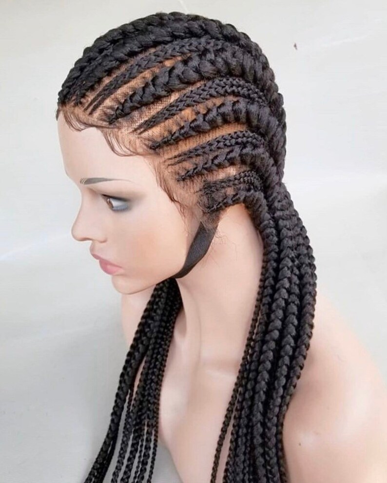 Braided wig for black women Ghana weaving lace frontal wig Etsy