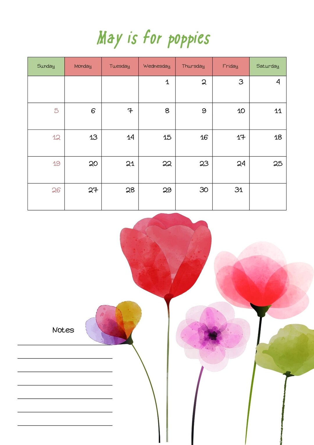 Printable Inspirational Calendar 2024 Unique Calendar - Etsy