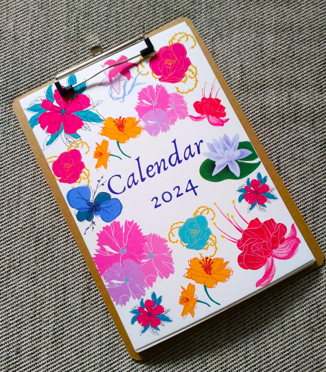 A4 Flower Calendar 2024 each Month on a Separate 300 Gr Paper - Etsy Canada