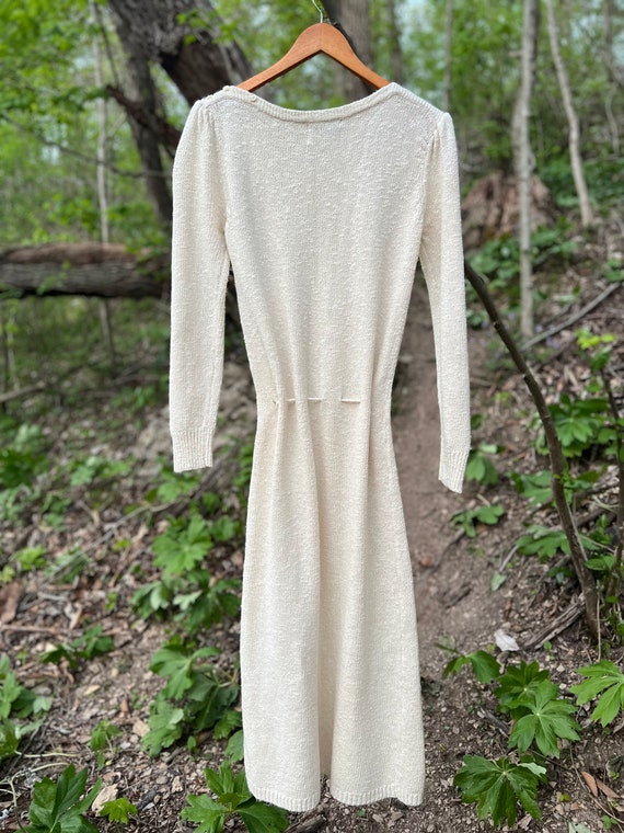 Vintage 70's White Sweater Dress - Joan Leslie by… - image 2