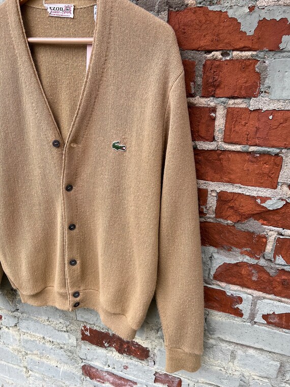 Vintage 70s Beige/tan Cardigan by Izod / Lacoste / Size L/xl - Etsy