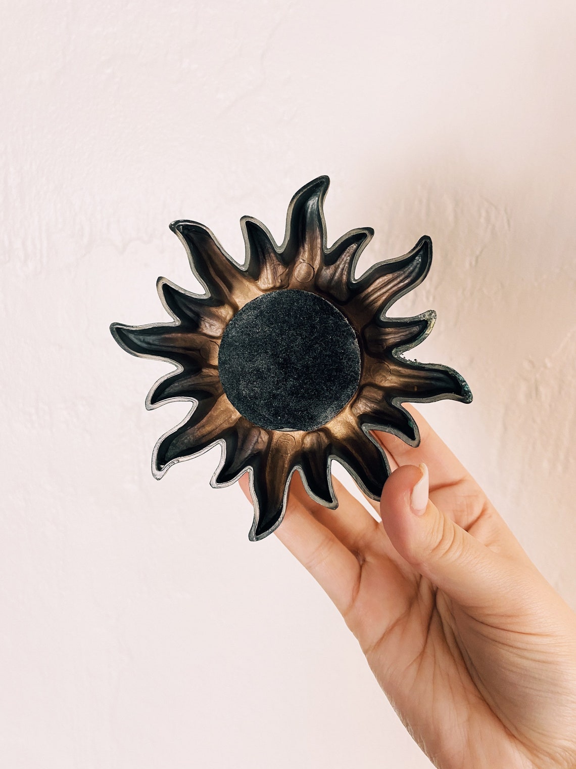 Single sunburst metal candle holder Etsy