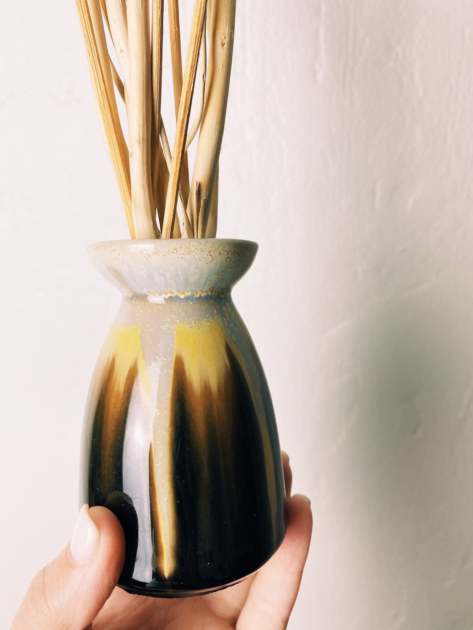 Vase with the wooden sticks included Perfect for a side Etsy