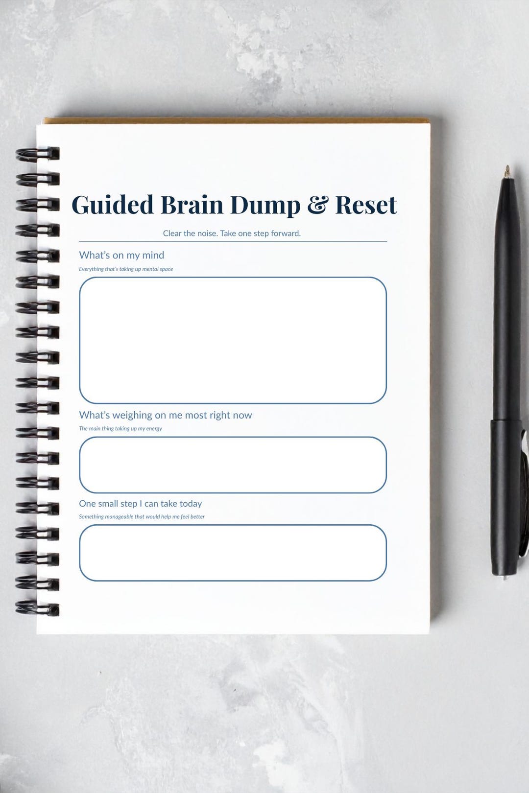 Guided Brain Dump & Reset Printable | Stress Relief | Mental Clarity ...