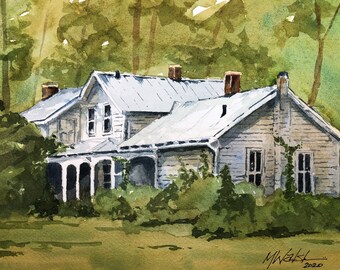 Watercolor Shrubs Etsy