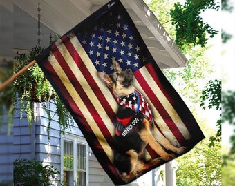 Australian Shepherd Patriotic House And Garden Flag 4th July US American Flag