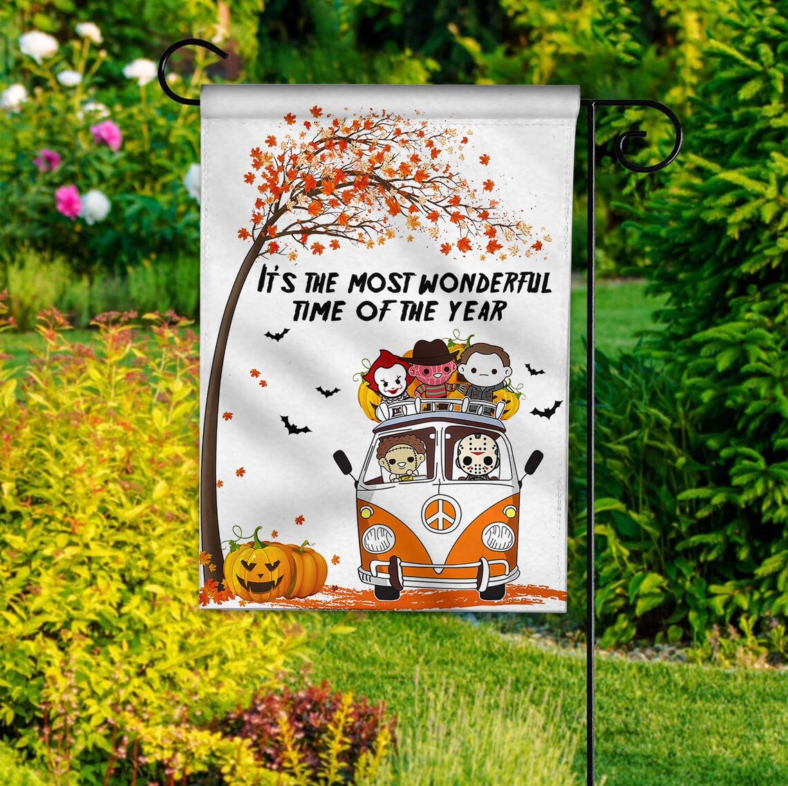 Hello Fall Floral House Flag Garden Flags peace flag Rustic Etsy