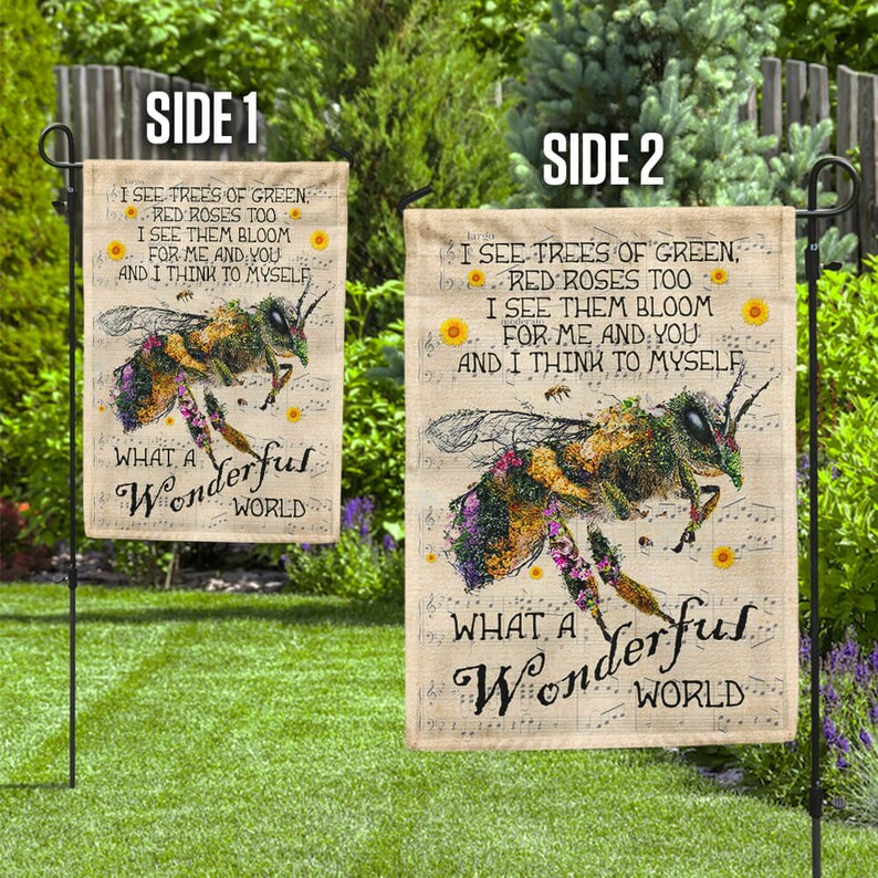 Bee Garden Flag Garden Flags House Flagpeace flag Rustic | Etsy