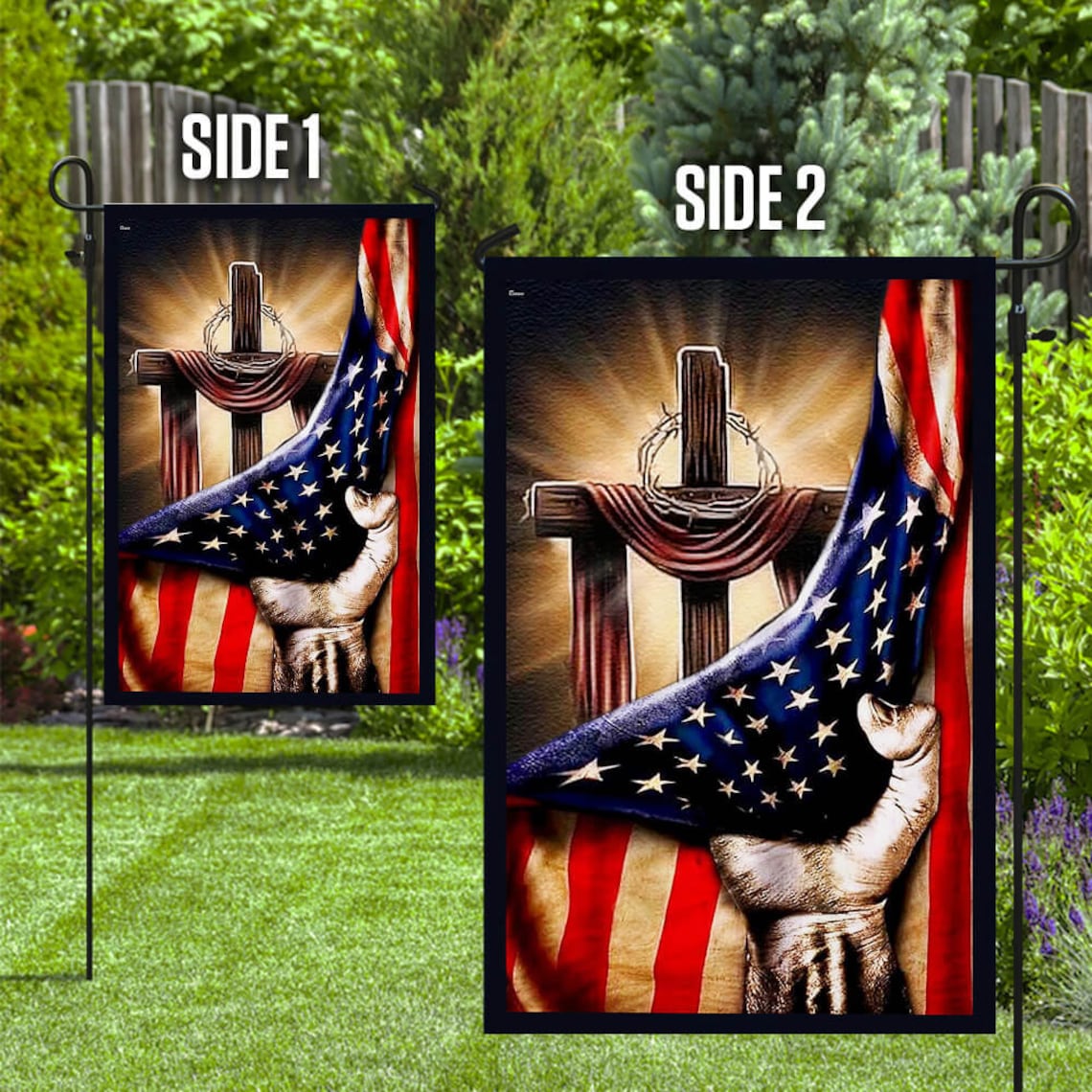 Bright Christian Cross Flag Garden Flags House Flagpeace Etsy