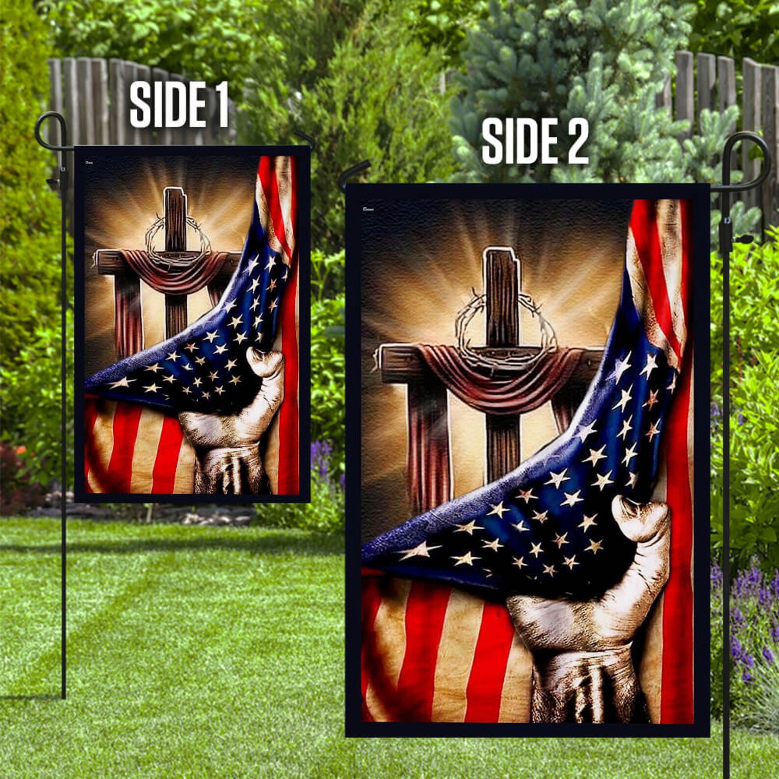 Bright Christian Cross Flag Garden Flags House Flagpeace Etsy