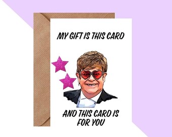 Elton John Birthday Card - Etsy