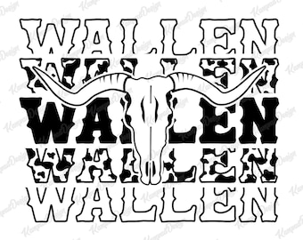Wallen Svg | Wallen All Black Bullskull Svg | Country Music Svg | Bullskull Svg | Vector Svg | Digital File | Cricut cut Files | Wallen