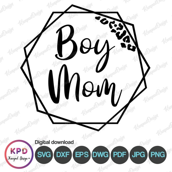 Boy Mom SVG | Boy Mom | Leopard SVG | Sublimation Design | Mama clipart | Leopard PNG | Boy Mom Png | Digital File | Cricut cut Files | Mama